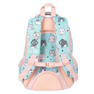 St. Right cicás iskolatáska, hátizsák 39 cm SZETT – Charming Cats